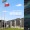 a building with flags in front