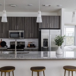 Well-lit kitchen with ample counter space